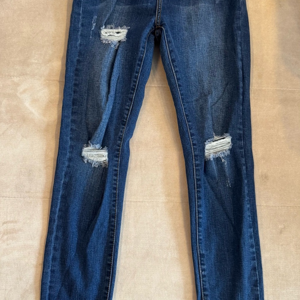 Women's Blue Distressed Jeans